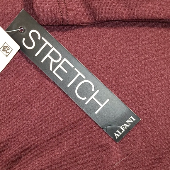 Alfani stretch long-sleeve V-neck deep red - Picture 4 of 16